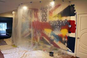 the Beatles Union Jack Painted Wall Mural progress