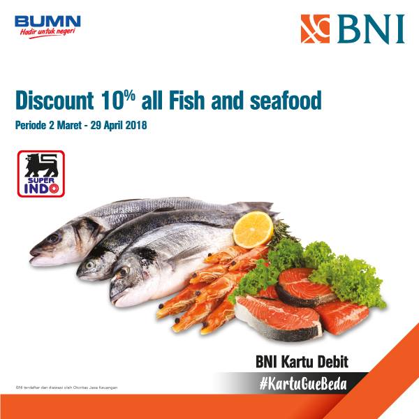 produk ikan dan seafood super segar dengan menggunakan Kartu Debit BNI