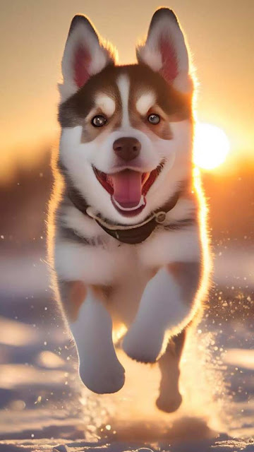 Husky Puppy Image iPhone Wallpaper