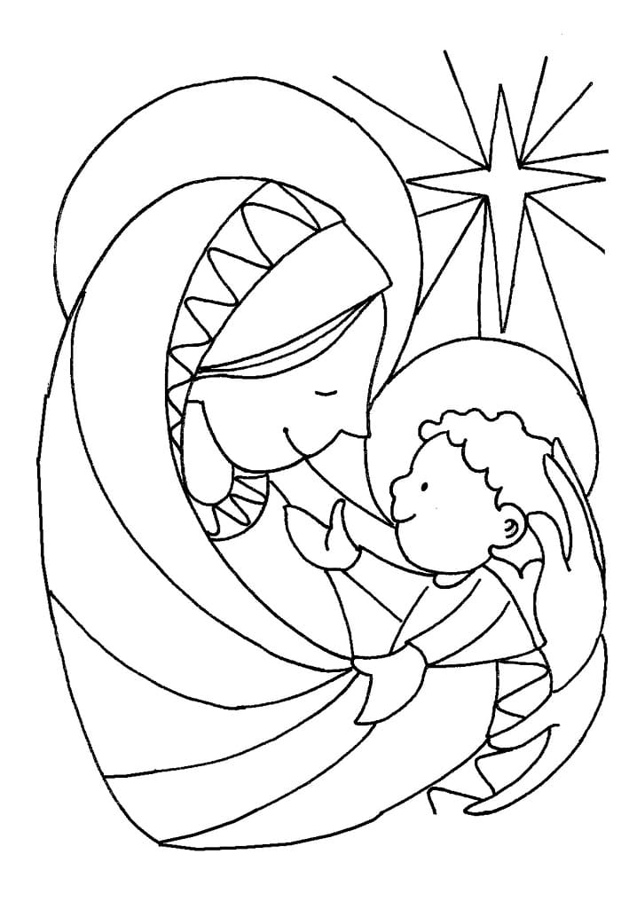 Imagens de Maria, Mãe de Jesus, Para Colorir
