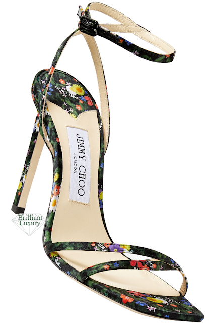 ♦Jimmy Choo Metz multicolour ditsy-print silk sandals #jimmychoo #shoes #green #brilliantluxury