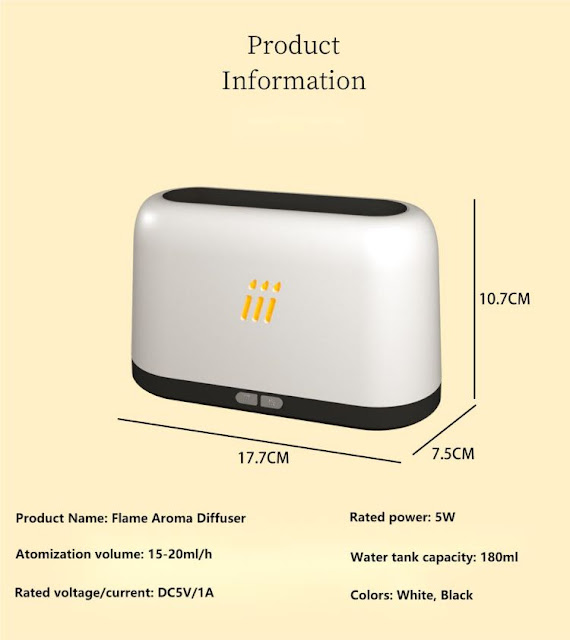 Ultrasonic Lamp Diffusor With Flame Aroma Diffuser