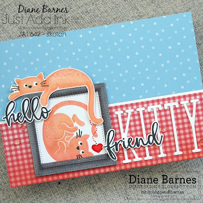 Hello kitty friend card using Stampin Up Love Cats, Biggest Wish stamp sets, Stylish Shapes dies and Alphabet a la Mode dies. Card by Di Barnes - Independent Demonstrator in Sydney Australia - colourmehappy  - stampin up cards