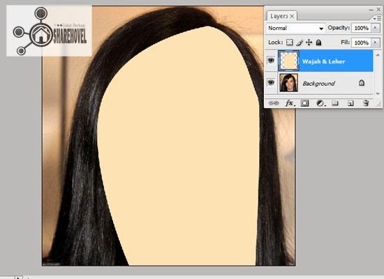 hasil fill path dari pola vector wajah yang telah dibuat - tutorial membuat vector di photoshop - membuat foto menjadi kartun dengan photoshop
