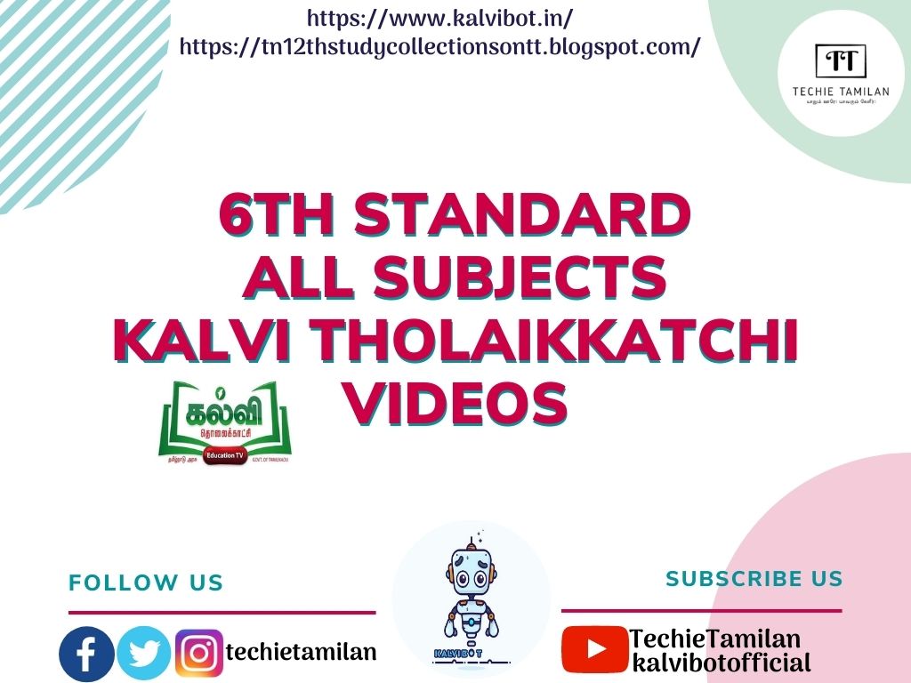 6th All Subjects Kalvi TV (Kalvi Tholaikaatchi) Videos 2021-22