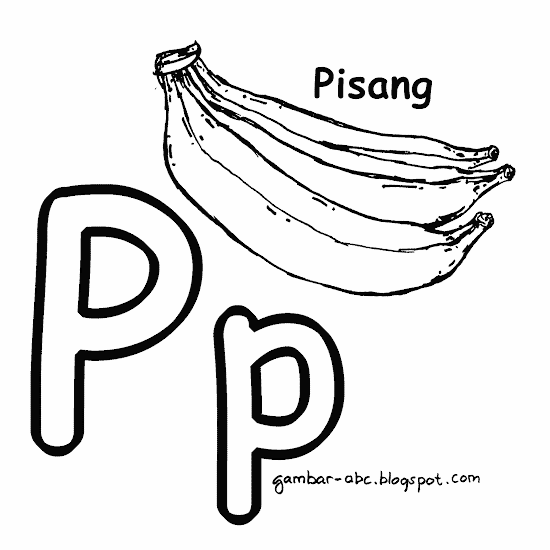  Mewarnai  Huruf P Gambar  Buah  Pisang BELAJAR MEWARNAI 