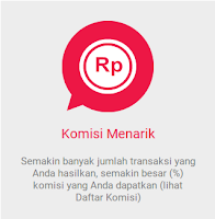 Semakin banyak jumlah transaksi yang kita hasilkan, semakin besar (%) persenan komisi yang akan kita dapat. Silahkan lihat pada daftar komisi di bawah ini.