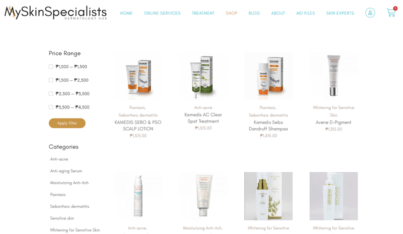 Some of the products available on their website