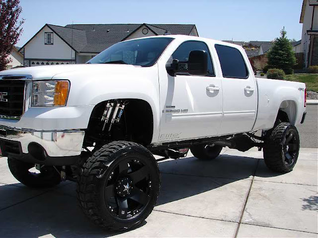 White Lifted Chevy Trucks