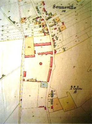 Amfreville-sous-les-Monts Manoir de Senneville - Sur le cadastre dit napoléonien (1838)