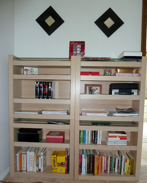 Bedside console becomes library