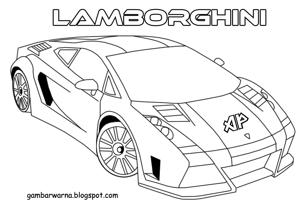 Mewarnai Mobil Sport Lamborghini  Belajar Mewarnai Gambar