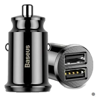 Baseus Mini Grains Smart Car Charger 3.1A Dual USB Fast Charge