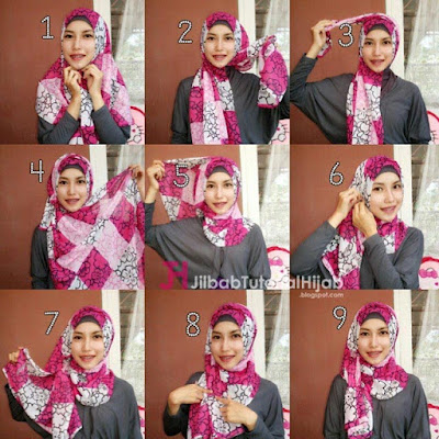 Tutorial Cara Memakai Hijab Warna-Warni Pashmina Simple