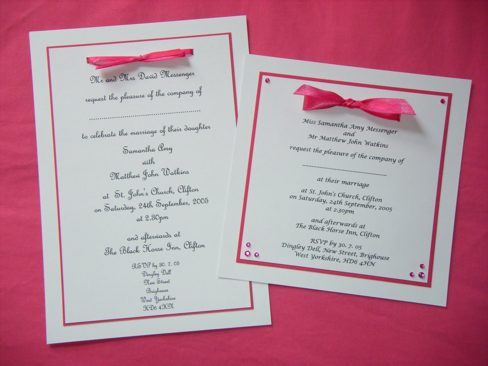 Homemade Wedding Invitation Template