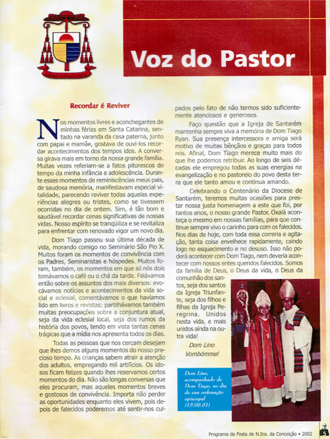 PROGRAMA DA FESTA DE NOSSA SENHORA DA CONCEIÇÃO – 2002 – Santarém – Pará - Brasil