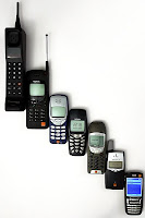 evolution of various cellphone models to current smartphones