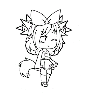 Fox girl Gacha Life coloring page