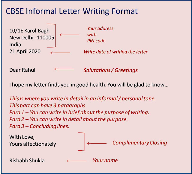 CBSE and ICSE letter writing format and examples