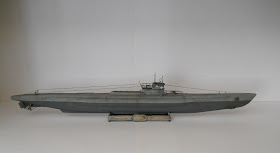 maqueta del submarino nazi de la II guerra mundial VII D minador