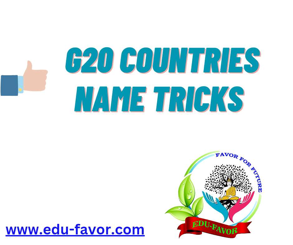 GK Trick : G20 सदस्य देशों के नाम याद रखने के लिए ट्रिक हिंदी में | G20 Countries Trick in Hindi | Trick to remember G7 countries | G-20 members | G20 Countries Name G.K Trick (GURU JI SITA AB SSC FCI ME) | EDU-Favor |