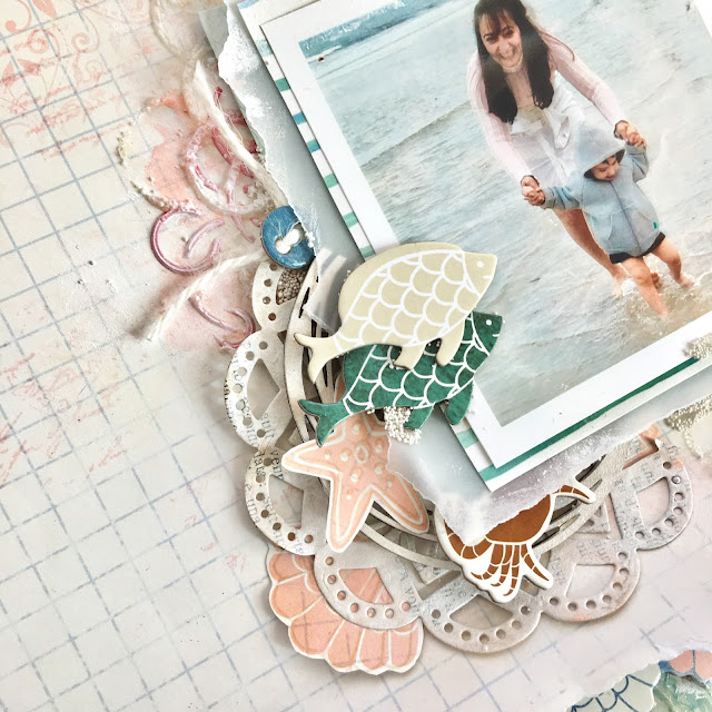 Ocean Scrapbook Page by Angela Tombari using BoBunny Down By The Sea Collection