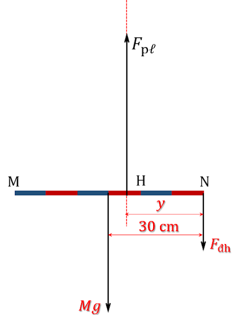 Các lực tác dụng lên thanh nằm ngang