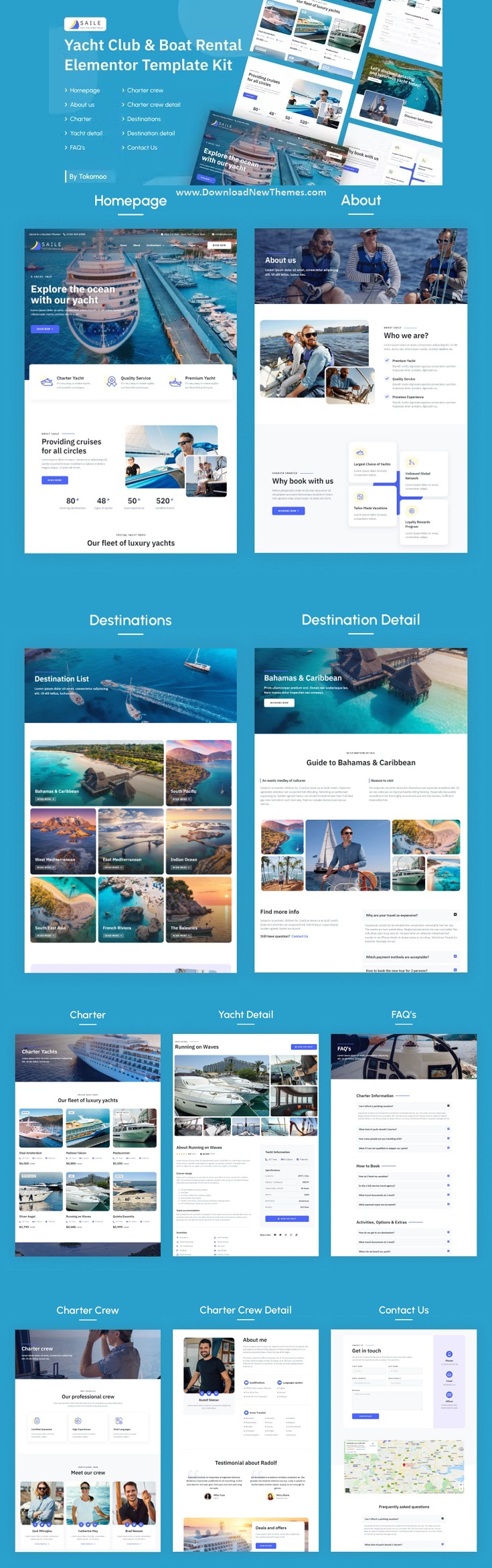 Download Yacht Club & Boat Rental Elementor Template Kit