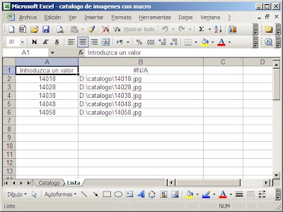 Catálogo de Imágenes en Excel