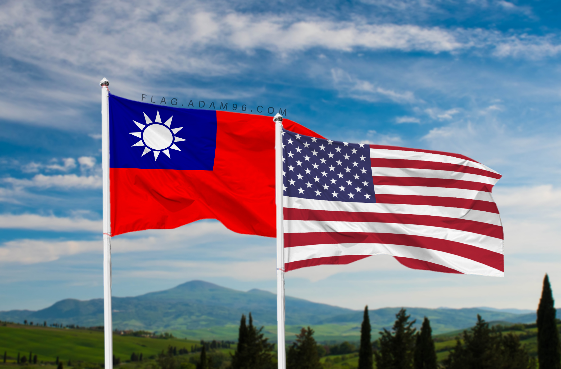 تحميل علم امريكا وتايوان خلفية اعلام العالم بدقة عالية America and Taiwan
