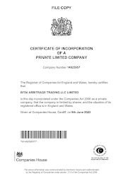 BitAi.live registration certificate of uk