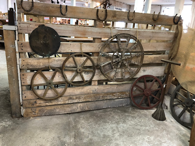 Antique Farm Equipment at Historic Round Barn in Adams County Pennsylvania