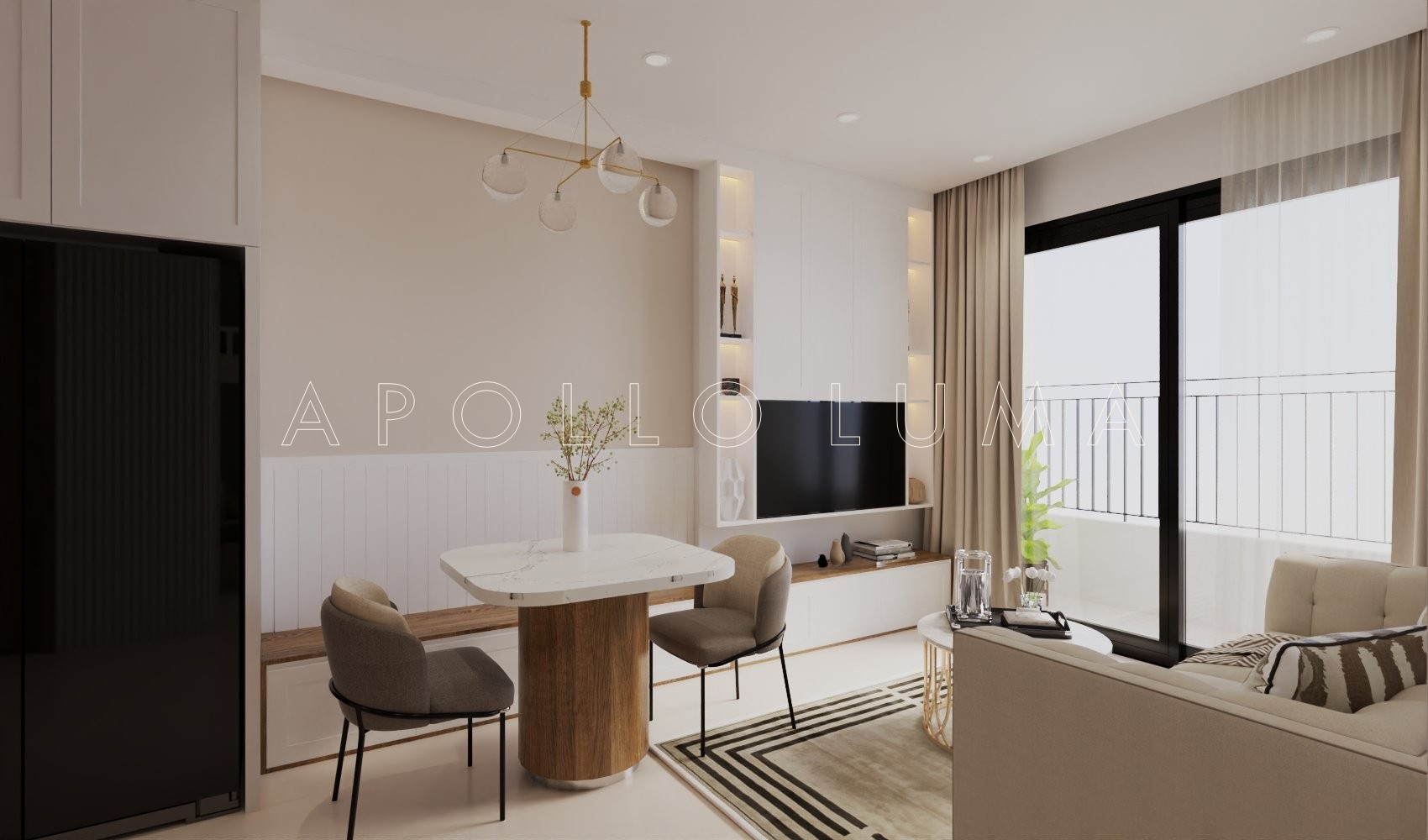 Thiết kế nội thất căn hộ 1PN+1 Vinhomes Smart City