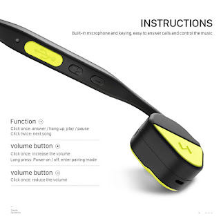 Auriculares de Conducción Ósea  BOROFONE Bluetooth 4.1 Inalámbrico para Correr Deportes Oído Abierto IPX