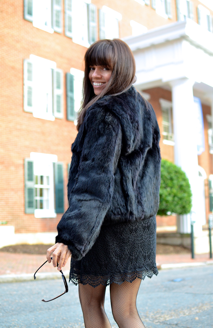 Black Fur Coat Outfit