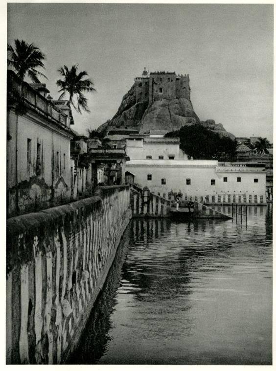 Pool and Temple at Tiruchirappalli Trichy  Tamil Nadu 