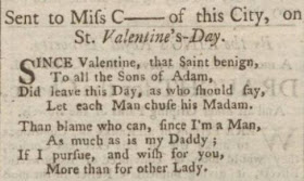 Valentine poem to Miss C, Bath Chronicle, 24 February 1763