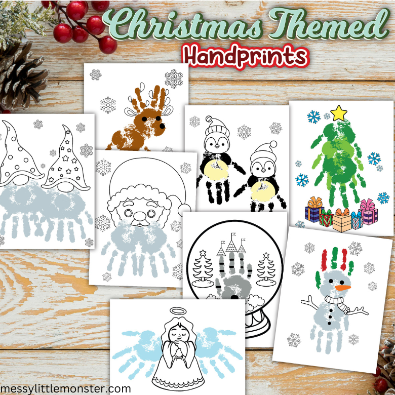 Handprint Christmas card printables