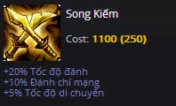 Trang bị song kiếm LMHT, thuy kiem Lol