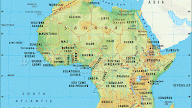 Africa Meridionale Cartina Fisica