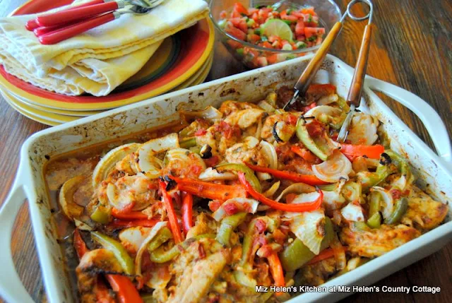 Baked Green Chili Fajita's at Miz Helen's Country Cottage