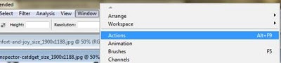 Photoshop action tool in actions