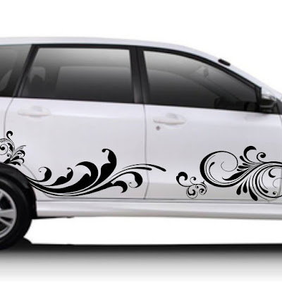 Cutting Sticker Mobil Motif Batik 