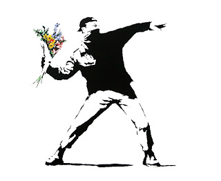 bansky flower graffiti ideas