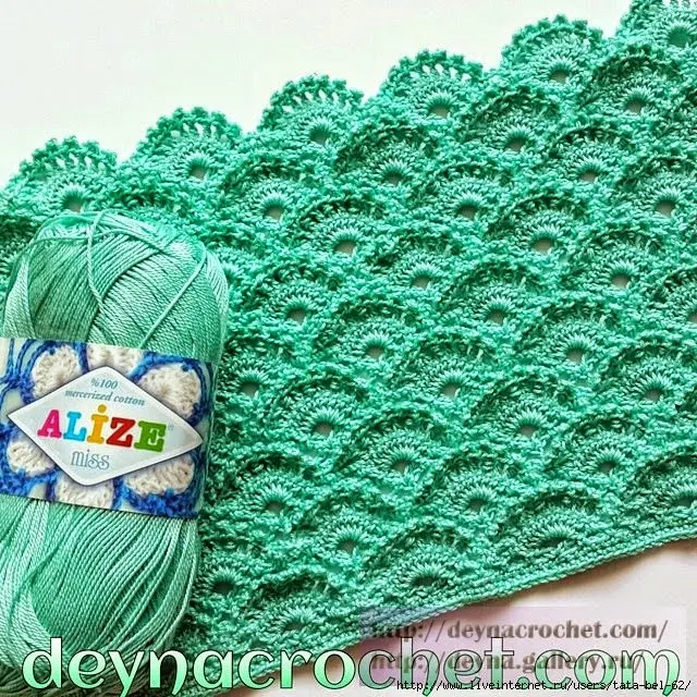 Punto abanicos crochet