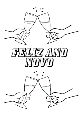 Feliz Ano Novo - Desenhos para Colorir - Passagem de Ano 2016