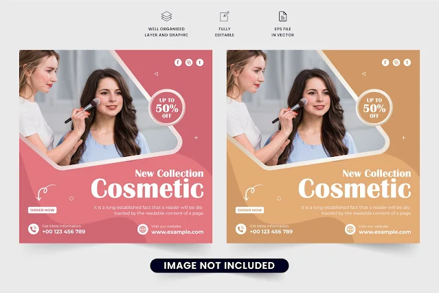 Luxury cosmetic business template vector free download