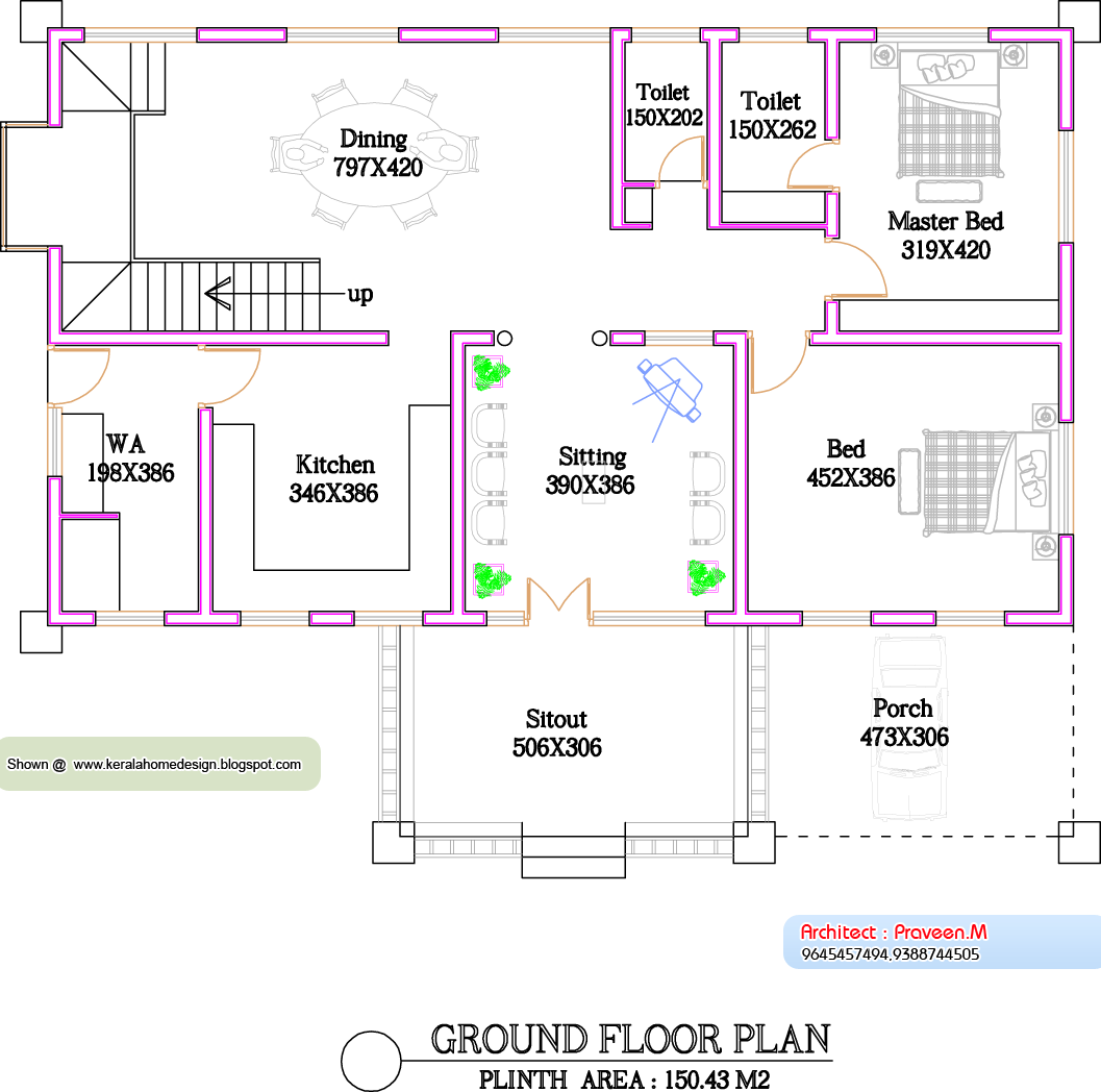 Kerala Home plan and elevation - 2800 Sq. Ft. - Kerala home design and