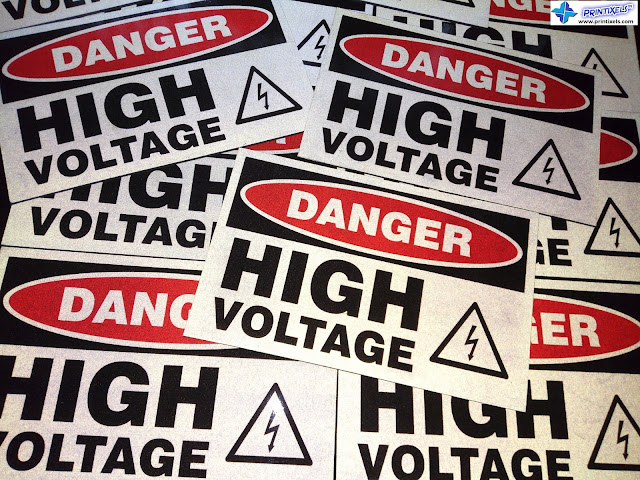 Danger: High Voltage - Reflective Signs