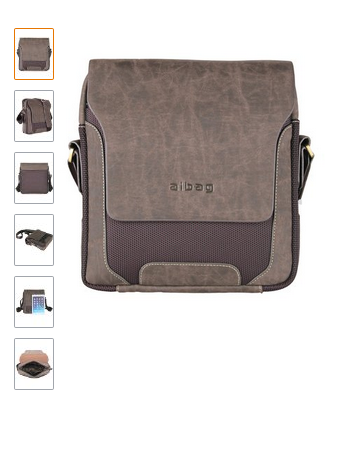 Aibag Men's Leather Causal Soft Dull Polish briefcase Polo Bag Handbag